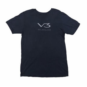 TESLA V3 Solarglass Model 3 Electric Car Solid Black Cotton Shirt Unisex Size L